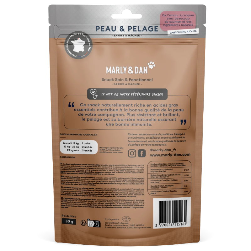 三文魚肉條狗小食 - 護膚美毛増強配方